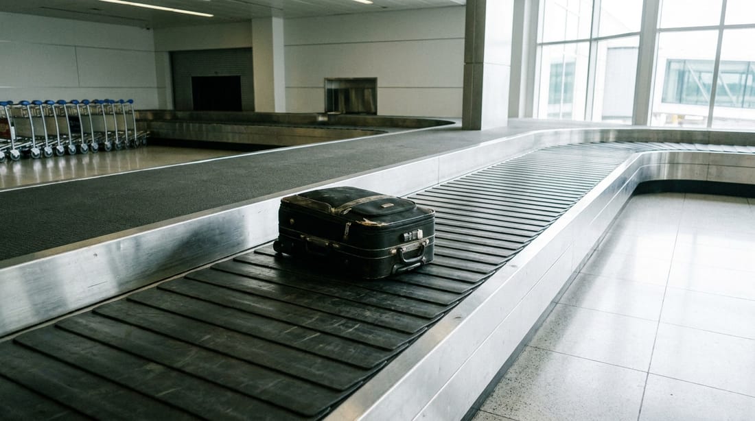 Luggage stays too long on stationary carousel