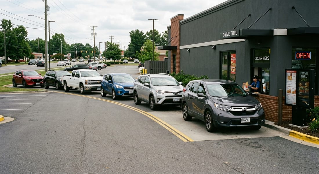 Drive-through vehicle queue